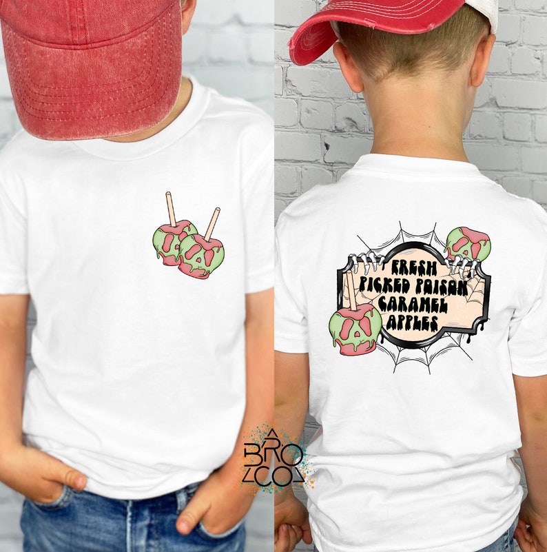Poison Apples Shirt - Boys Halloween Shirt - Caramel Apples Shirt - Kids Halloween Shirt - Halloween For Boy - Toddler Halloween White