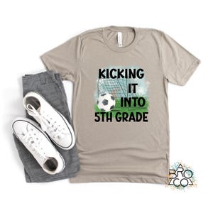 Kicking It Into 5th Grade - Fifth Grade Shirt - Boys School Shirt - Back To School Shirt - First Day 5th Grade - First Day Of School