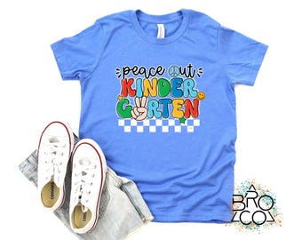 Peace Out Kindergarten - Last Day Of School Shirt - Last Day Of Kindergarten - Boy School Tshirt - Kindergarten Grad Tee