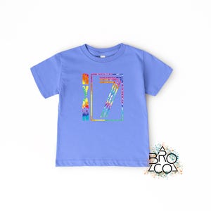 7th Birthday Shirt - Boys 7th Birthday - Tie Dye Birthday - Personalized Shirt - Birthday Party Shirt - Kids 7th Birthday Tee - Seven Shirt Bild 10