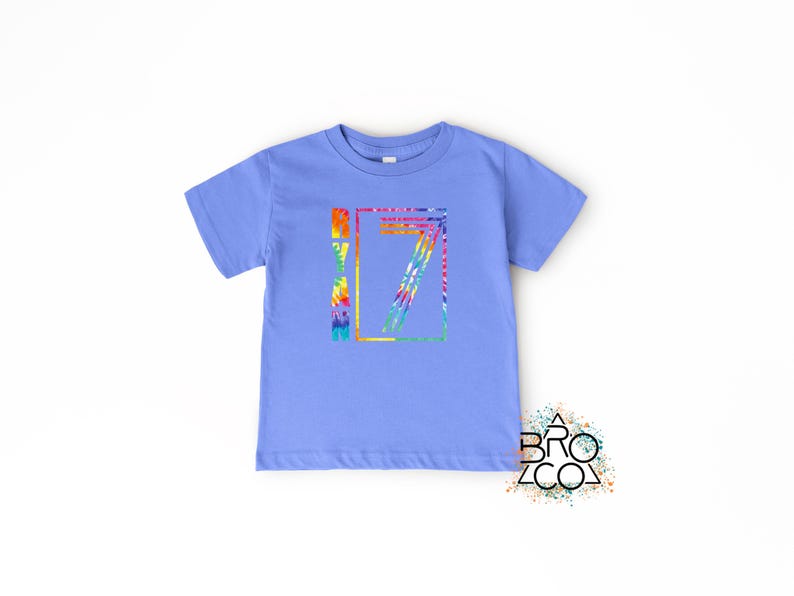 7th Birthday Shirt - Boys 7th Birthday - Tie Dye Birthday - Personalized Shirt - Birthday Party Shirt - Kids 7th Birthday Tee - Seven Shirt Bild 10