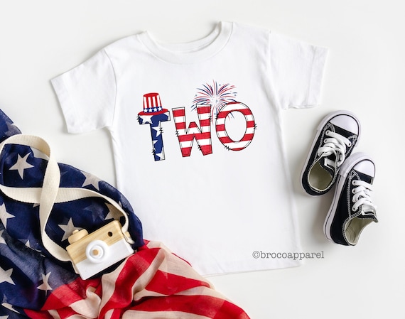 Red White And Two - July 4th Birthday - Two Birthday Tshirt - 2nd Birthday Shirt - Summer Birthday Shirt - Toddler July 4th Tee