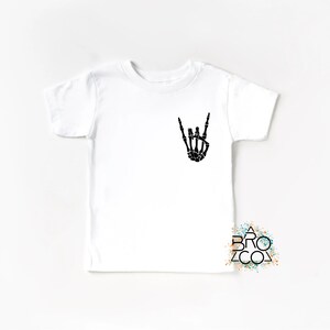 Kids Punk Rock Bones Shirt, Punk Rock Shirt, Kids Rock Shirt, Toddler Rock Shirt, Skeleton Rock Tee, Skeleton Rock Tshirt image 9