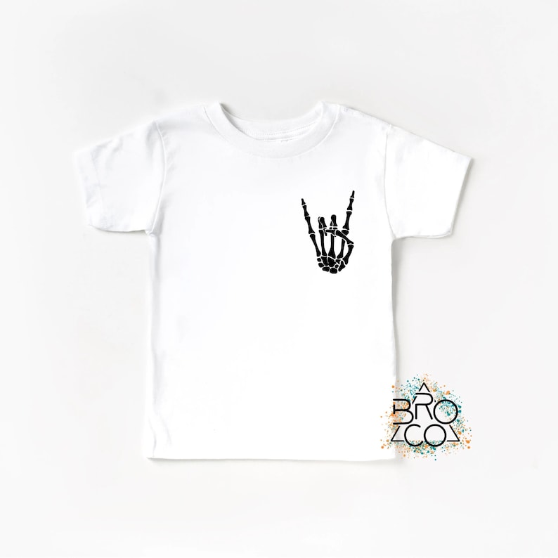 Kids Punk Rock Bones Shirt, Punk Rock Shirt, Kids Rock Shirt, Toddler Rock Shirt, Skeleton Rock Tee, Skeleton Rock Tshirt image 9