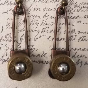 Bullet Earrings, Bronze Bullet Earrings, Unique Bullet Earrings, Shooter Jewelry, Western Jewelry, Shooters Gift, Upcycled Jewelry, Earrings