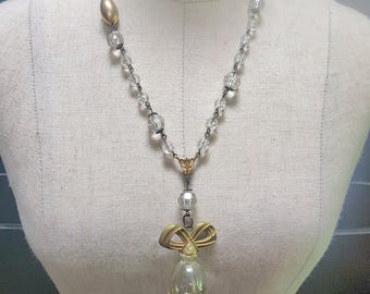 Altered Perfume Bottle, Perfume Bottle Necklace, OOAK Jewelry, Perfume Bottle Jewelry, Repurposed Perfume Bottle, Upcycled Vintage Jewelry