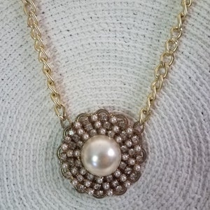 Repurposed Vintage Louis Vuitton Pearl Lock Necklace