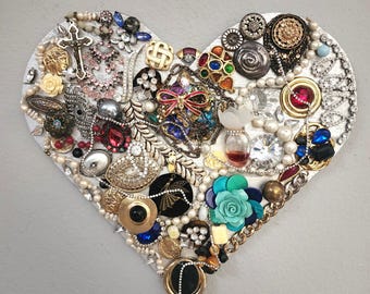 Upcycled Jeweled Heart