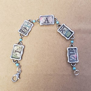 Inspiration Bracelet,  Encouragement Jewelry, Upcycled Bracelet,  Unique Bracelet,  Silver Bracelet,  Friend Gift, Gift For Her, OOAK