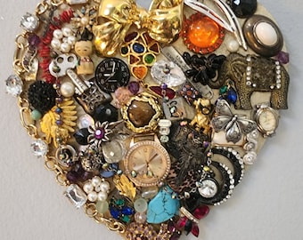 Upcycled Jeweled Heart