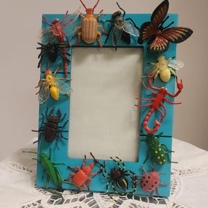 Bug Picture Frame, Insect Picture Frame, Youth Frame, OOAK Picture Frame, Colorful Frame, Nature Picture Frame