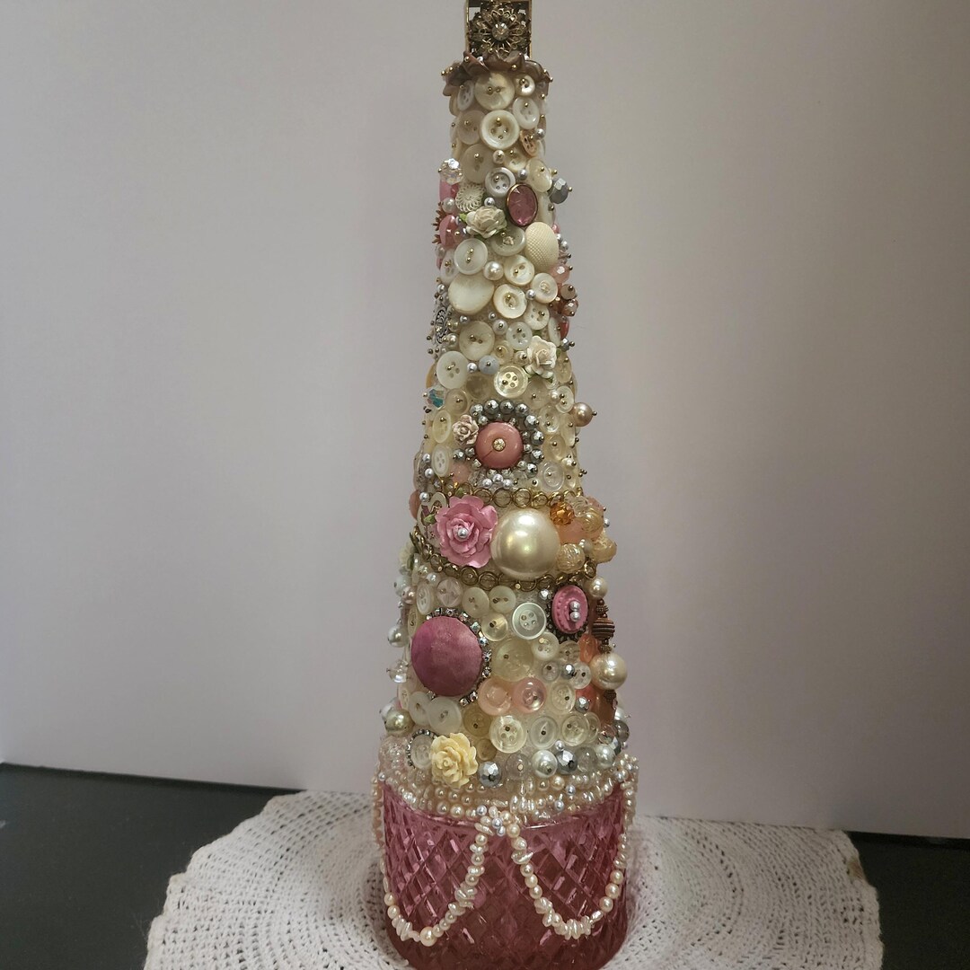 Jewelry Tree, Jewelry Christmas Tree, Button Tree, Upcycled Jewelry