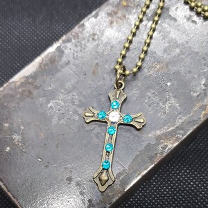 Cross Necklace, Cross Jewelry, Religious Necklace, Christian Necklace, Inspiration Jewelry, Encouragement Jewelry, Upcycled Jewelry, OOAK