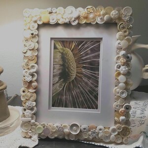 Unique Frame, Decorative Picture Frame, Button Picture Frame, Pearl Frame, Upcycled Picture Frame, OOAK Frame, Wedding Gift, Home Decor Gift