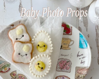 2" baby Photo Props | Bread Egg | Newborn Photography Prop | Soft baby props | felted baby photo props