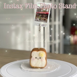 Bread photo holder photo stand mini photo display polaroid and Instax photo holder mini Fujifilm instax photo frame image 1