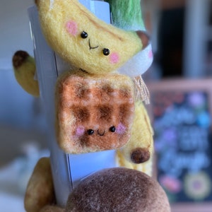 Yummy Waffle Fridge Magnet Kitchen Magnet Felt Waffle Belgium Waffle Magnet Kitchen Deco Office Magnet Needle Felted image 4