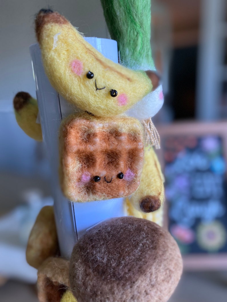 Yummy Waffle Fridge Magnet Kitchen Magnet Felt Waffle Belgium Waffle Magnet Kitchen Deco Office Magnet Needle Felted image 4