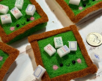Mahjong Magnet | mahjong tile Magnet | Felt mahjong tile | handmade mahjong Magnet | Kitchen Deco | Magnet |Office Magnet (Needle Felted)