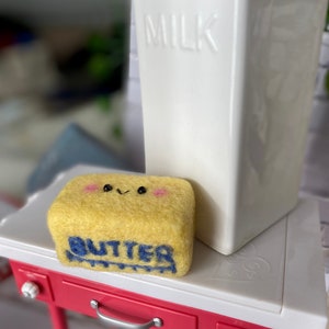 Cute Butter Magnet | Butter Fridge Magnet | Felt Butter | Needle Felted butter | Felt Yellow Butter gift | Handmade Butter (Needle Felted)