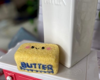 Cute Butter Magnet | Butter Fridge Magnet | Felt Butter | Needle Felted butter | Felt Yellow Butter gift | Handmade Butter (Needle Felted)