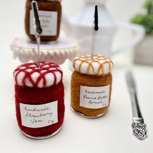 Needle felted Handmade Strawberry Jam photo holder | photo stand | mini photo display | polaroid and Instax photo holder | Holiday Gift