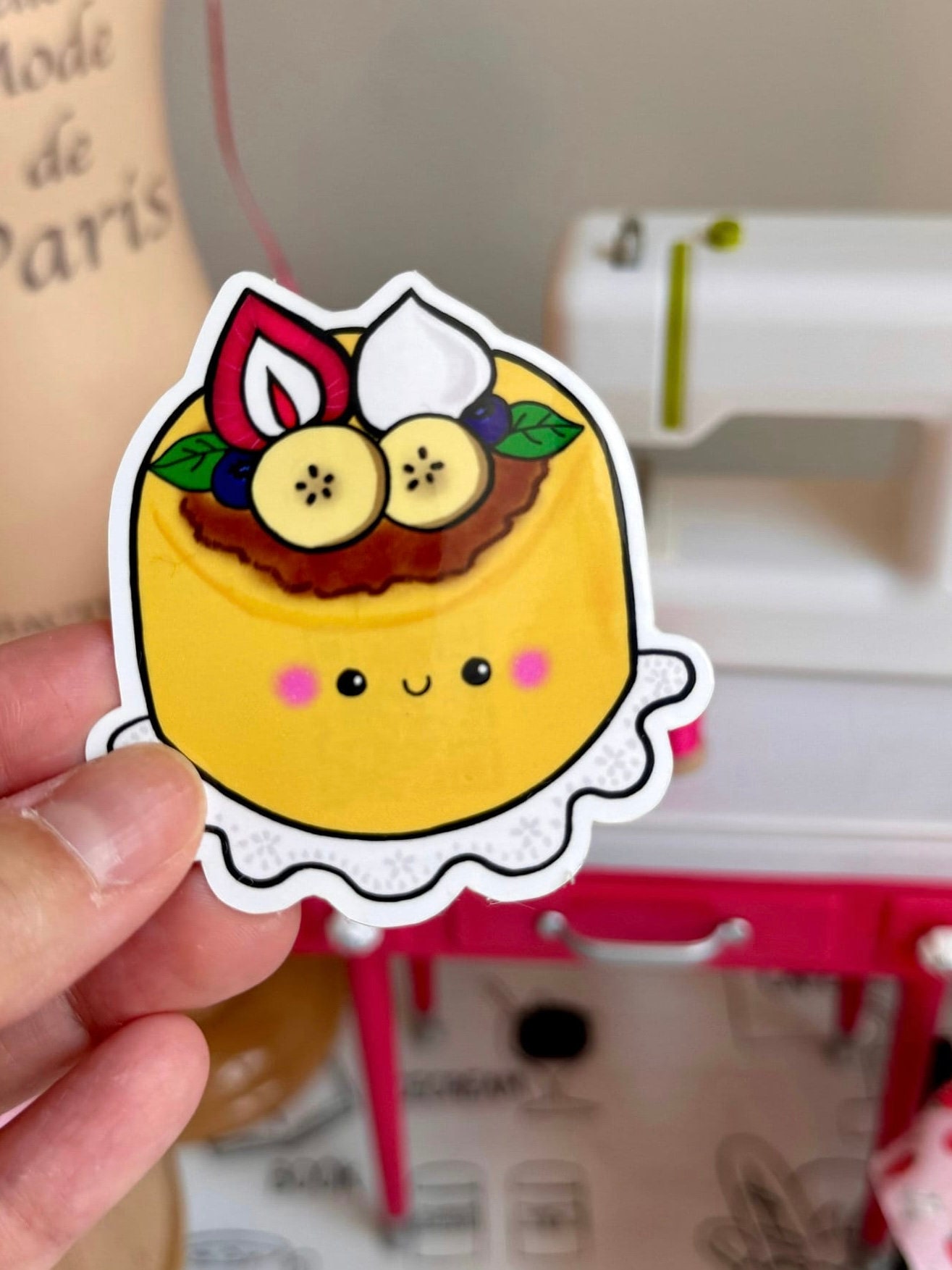 2.5” Cute Vinyl Sticker Cheese Cake Sticker Glossy Sticker for Cup ...