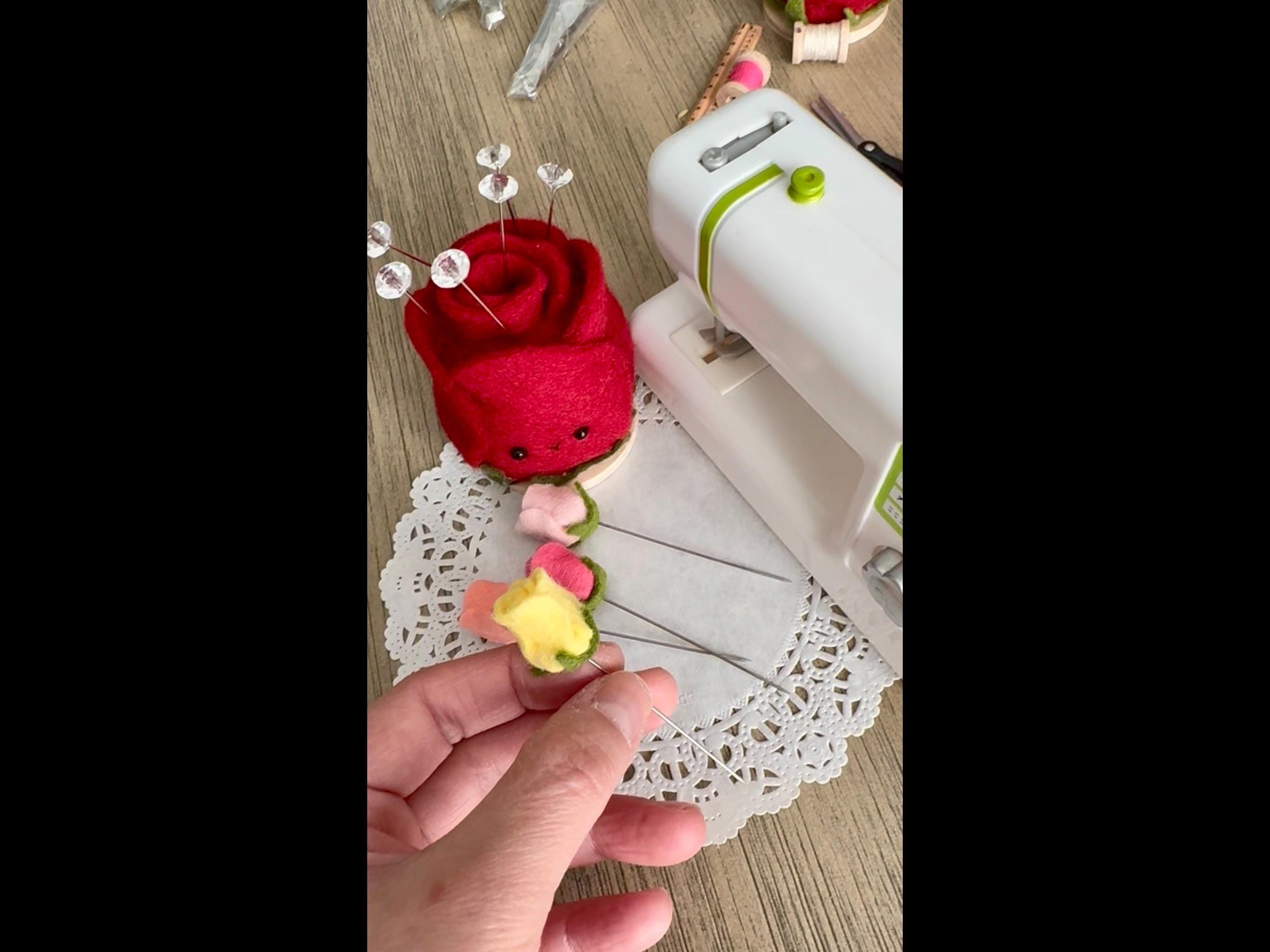 3 Mini Rose Decorative Pins | Pincushion Pins | Flower Sewing Pins ...