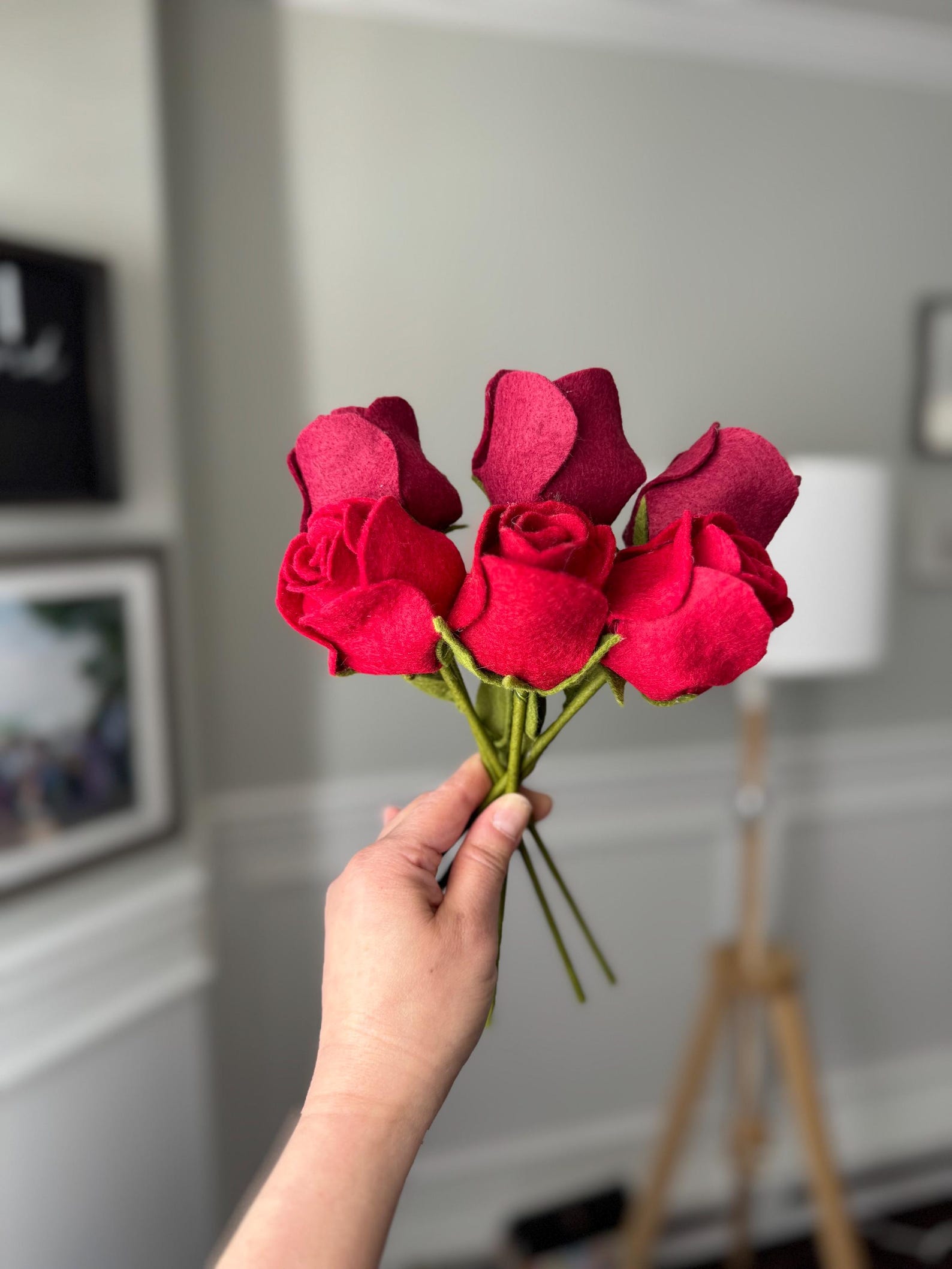Felt Red Rose W Hidden Compartment| Handmade Felt Wool Flower ...
