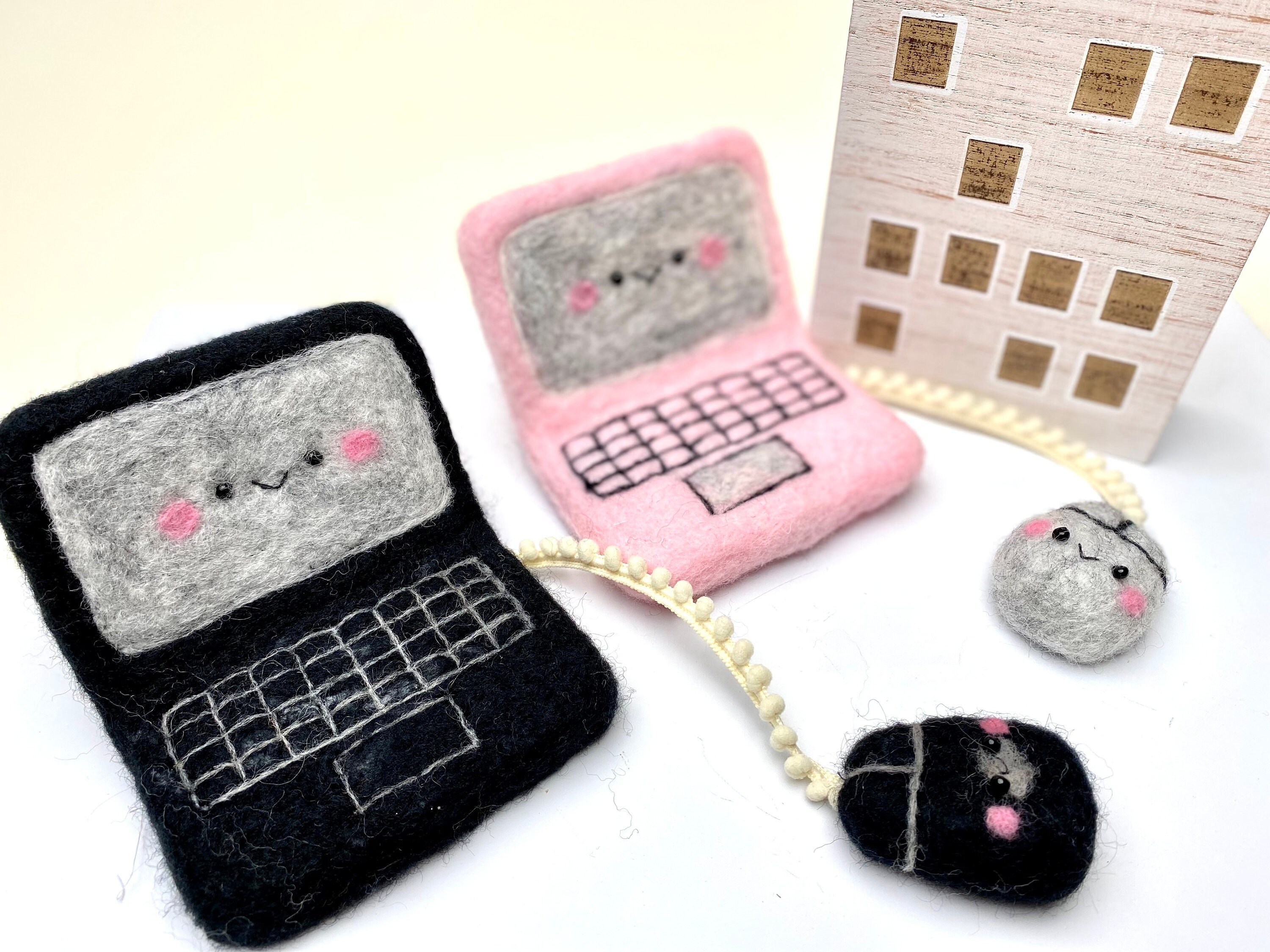 Mini Computor Decor Home Office Decoration | Kawaii Deco | Mini Laptop Computer | Felt ...