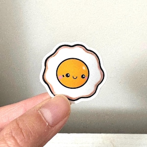 1.5” cute vinyl sticker sunny side up egg sticker glossy fried egg sticker for Kawaii egg cup sticker laptop sticker kawaii egg sticker