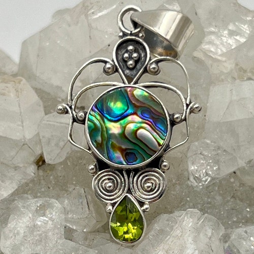 Beautiful Abalone Shell shops and Peridot