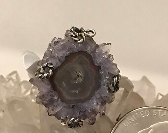 Amethyst Stalactite Ring Size 6