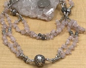 Two Strand Rose Quartz Necklace