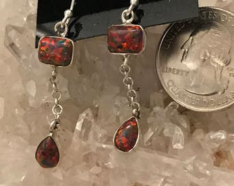 CLEARANCE Fire Opal Victorian Earrings