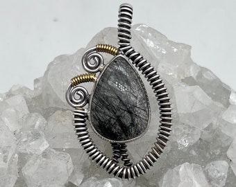 Black Tourmalinated Quartz Pendant