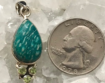 Amazonite and Peridot Pendant