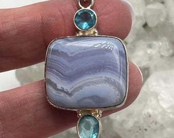 Beautiful Blue Lace Agate Pendant