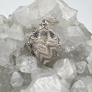 CLEARANCE Crazy Lace Agate Heart Pendant
