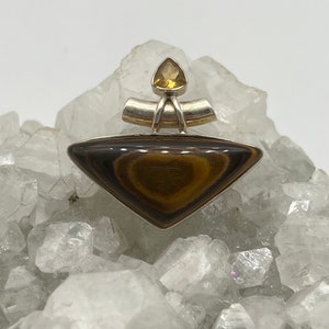 Unique Tigers Eye and Citrine Pendant