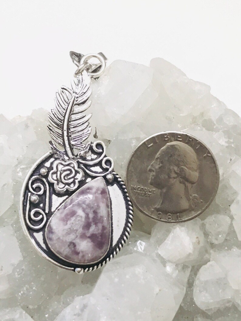 Abstract Lepidolite Pendant