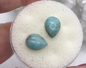 Larimar Cabochons Pair 8.26CT