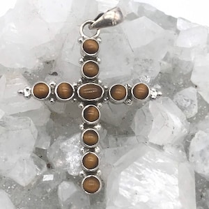 Tigers Eye Cross Pendant