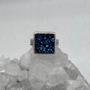 CLEARANCE *Blue Faux Druzy Ring Size 10