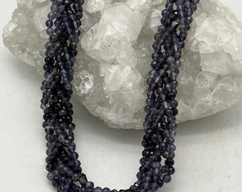 Iolite Braided Beaded Necklace