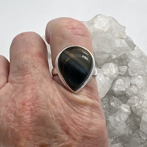Iron Tigers Eye Ring, Size 9 1/2