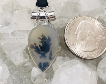 Unique Dendritic Agate and Onyx Pendant