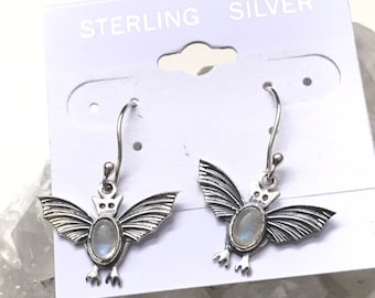 Adorable Moonstone Bat Earrings