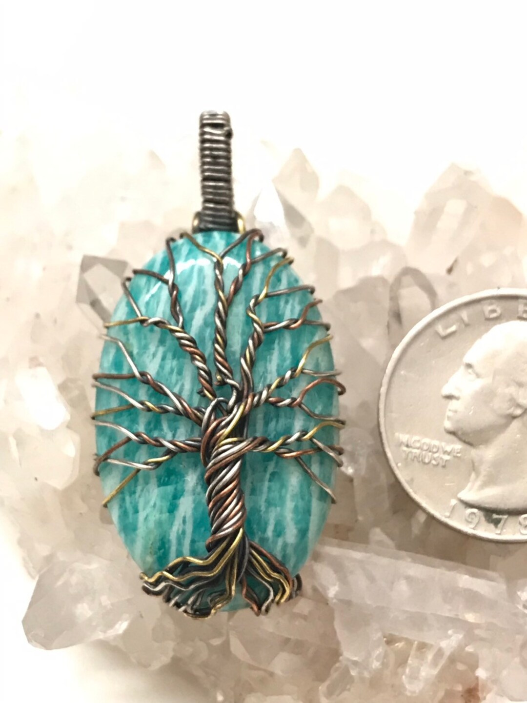 Beautiful Amazonite Tree of Life Pendant - Etsy
