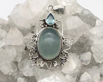 Blue Chalcedony Pendant